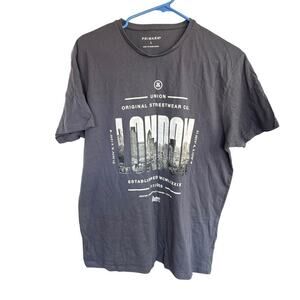 Primark Union London Deluxe Grey Top Mens L Casual City Minimalist T-shirt
